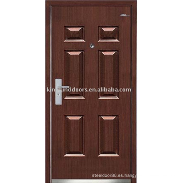 Fuerte seguridad acero puerta (JKD-234) madera Exterior puerta de acero para el diseño de la puerta blindada